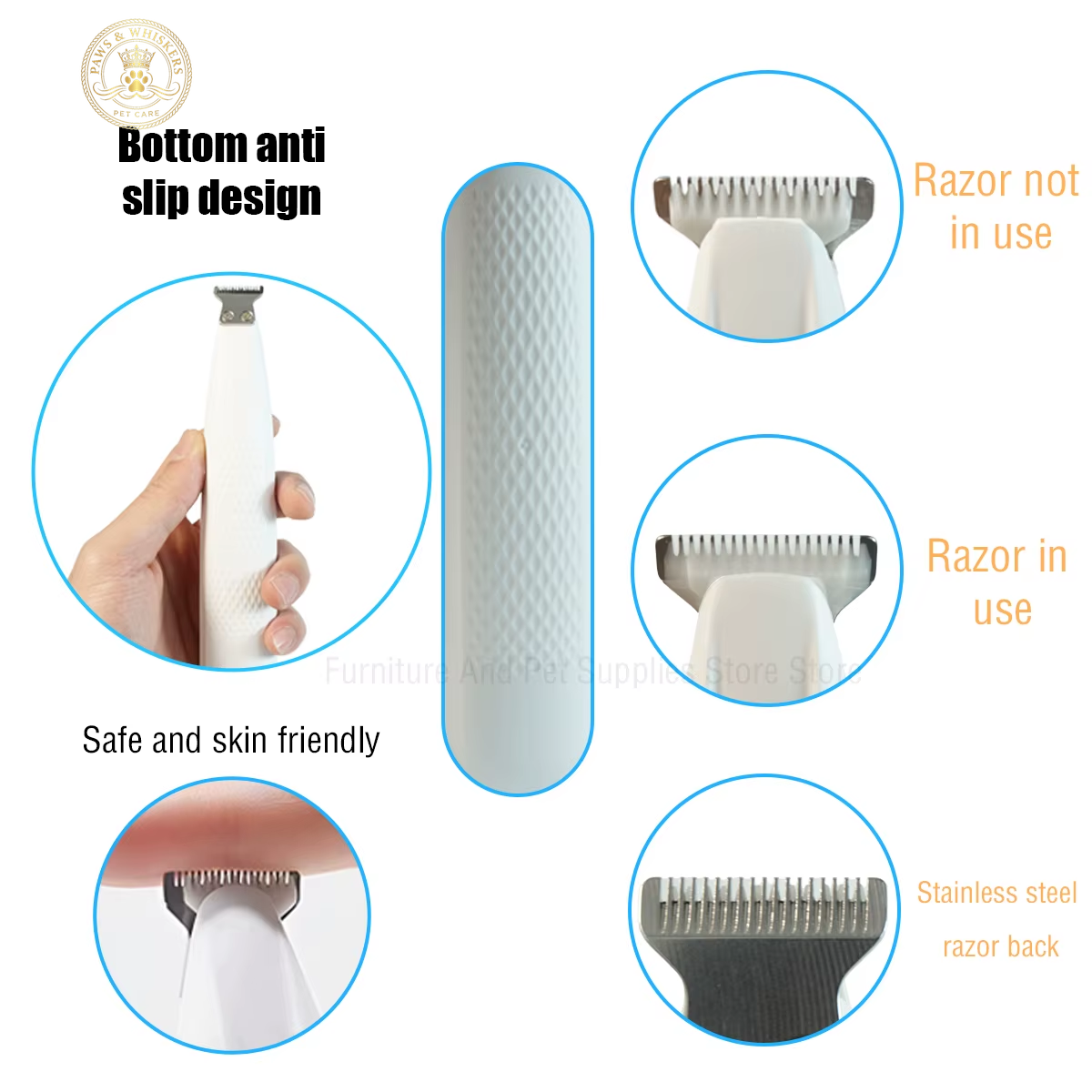 New Dog Paw Trimmer with LED Light Fully Waterproof Pet Hair Trimmer with LED Display Dog Clippers for Grooming 18Mm Widen Blade