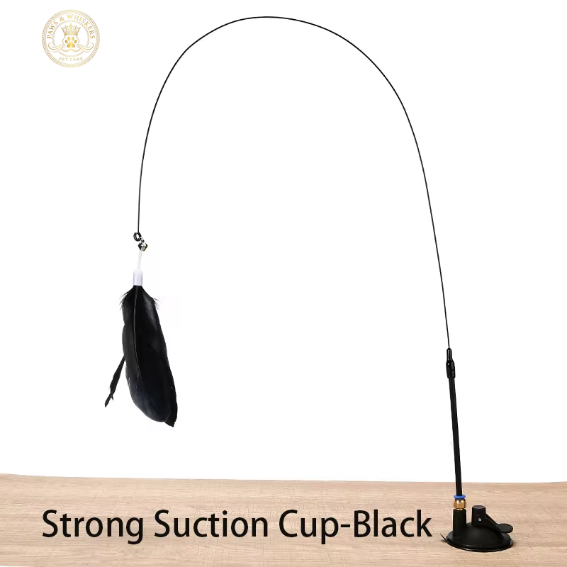 Interactive Cat Toy Handfree Cat Stick Playing Kitten Playing Teaser Wand Toy Suction Cup Bird/Feather Cat Wand Pet Supplies
