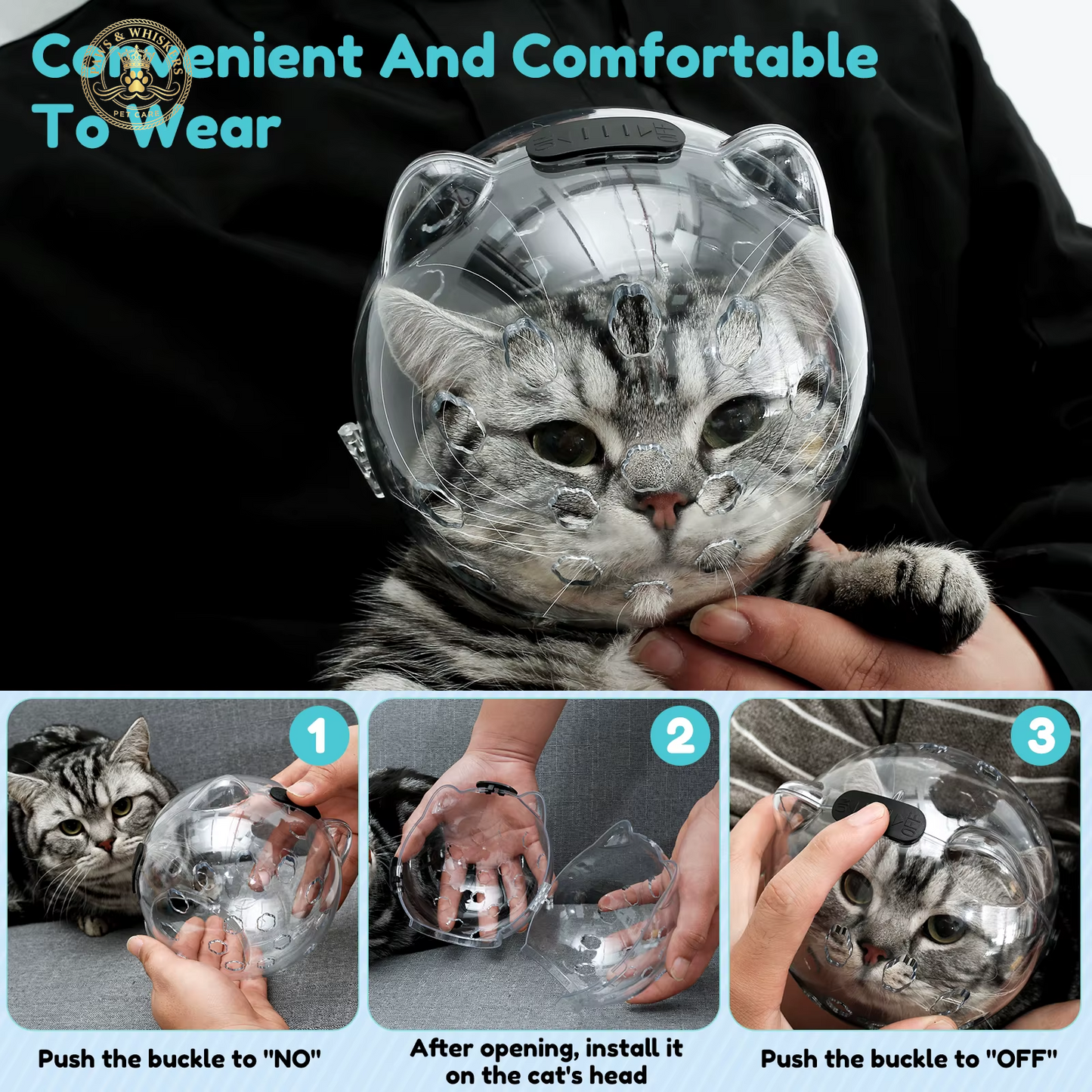 Cat Muzzle Anti-Bite Breathable Protective Space Hood Mask Cover Muzzle Helmet Cat Grooming Transparent Space Hood Pets Supplies