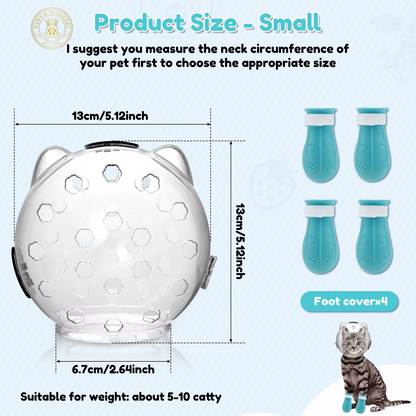 Cat Muzzle Anti-Bite Breathable Protective Space Hood Mask Cover Muzzle Helmet Cat Grooming Transparent Space Hood Pets Supplies