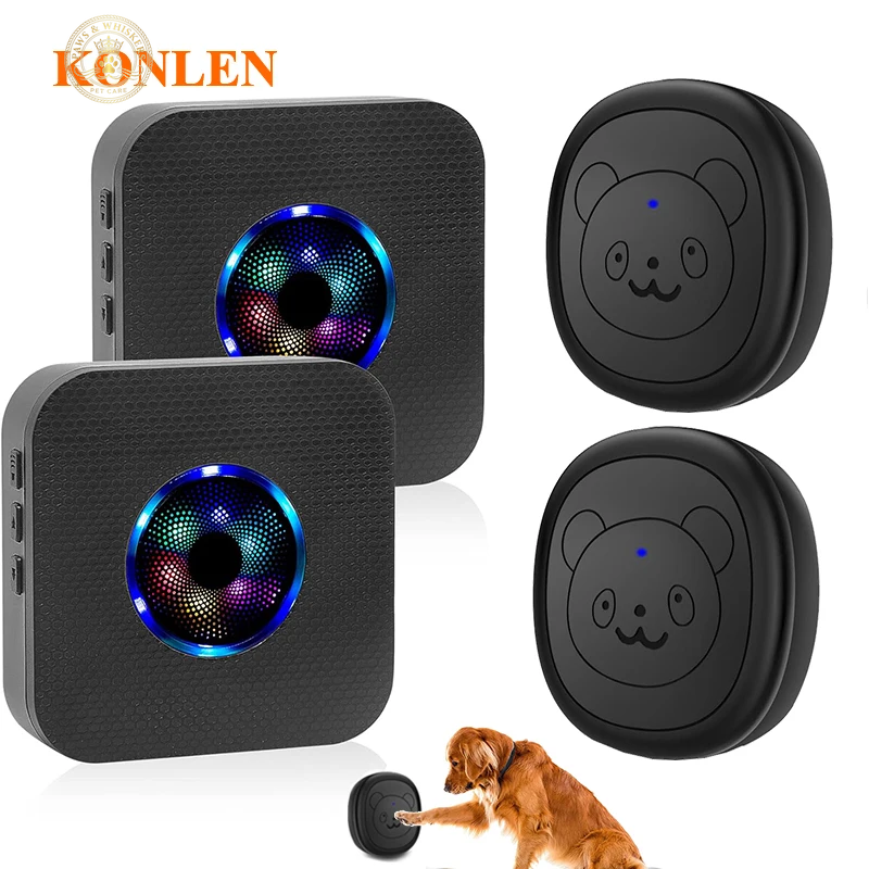 Smart Dog Doorbell Wireless for Potty Training Doggie Food Chime Door Bell Touch Button for Pet Puppy Ring to Go outside KONLEN