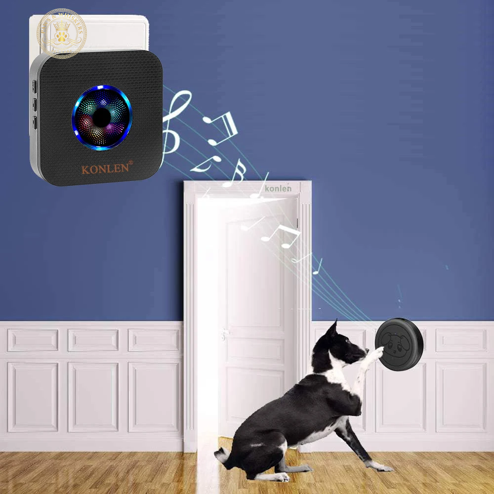 Smart Dog Doorbell Wireless for Potty Training Doggie Food Chime Door Bell Touch Button for Pet Puppy Ring to Go outside KONLEN