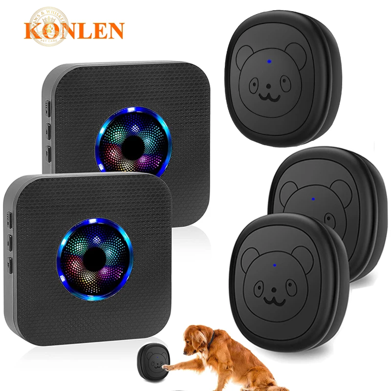 Smart Dog Doorbell Wireless for Potty Training Doggie Food Chime Door Bell Touch Button for Pet Puppy Ring to Go outside KONLEN