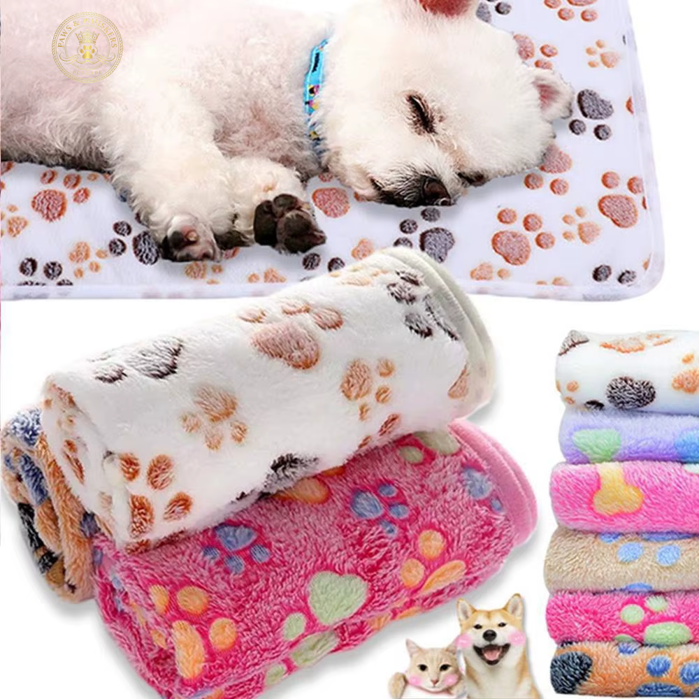Soft Fluffy High Quality Pet Blanket Cute Cartoon Pattern Pet Mat Warm and Comfortable Blanket for Cat Dogs