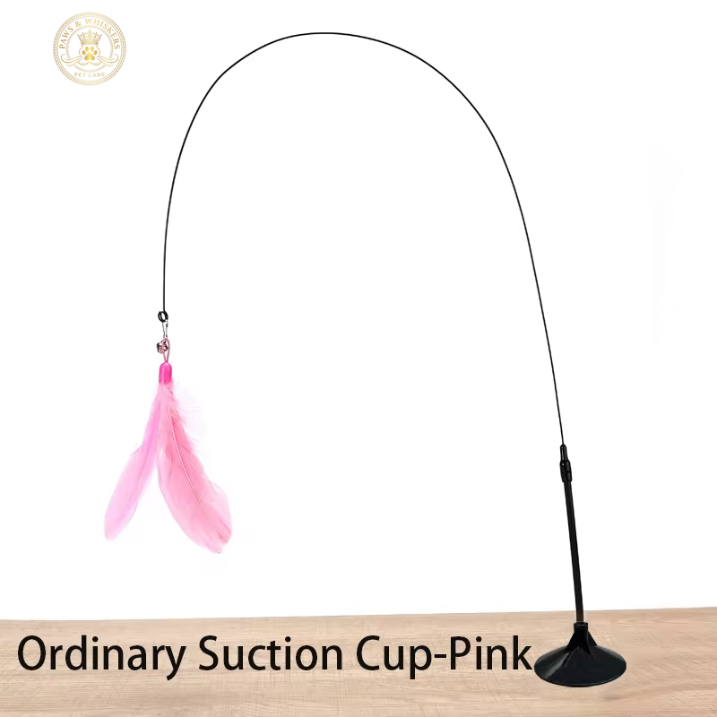 Interactive Cat Toy Handfree Cat Stick Playing Kitten Playing Teaser Wand Toy Suction Cup Bird/Feather Cat Wand Pet Supplies
