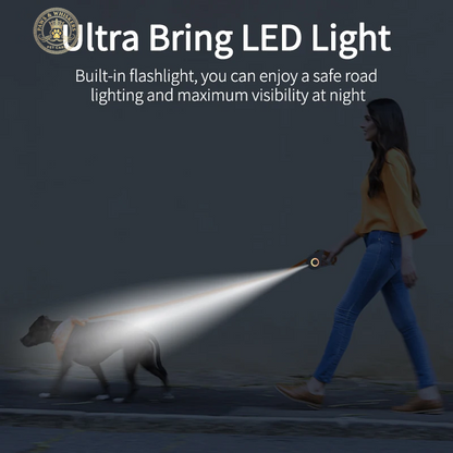 5M Automatic Retractable Dog Leash LED Luminous Leading Fashion Light Straps for Dog Puppy Pet Flexi Walking Running Lead